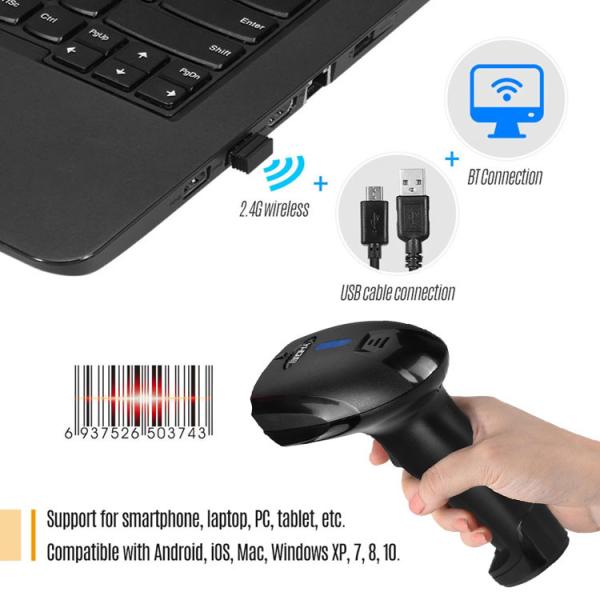 Scanner de code à barres LED Bluetooth à angle de scan de 45° avec une profondeur de scan de 30 cm