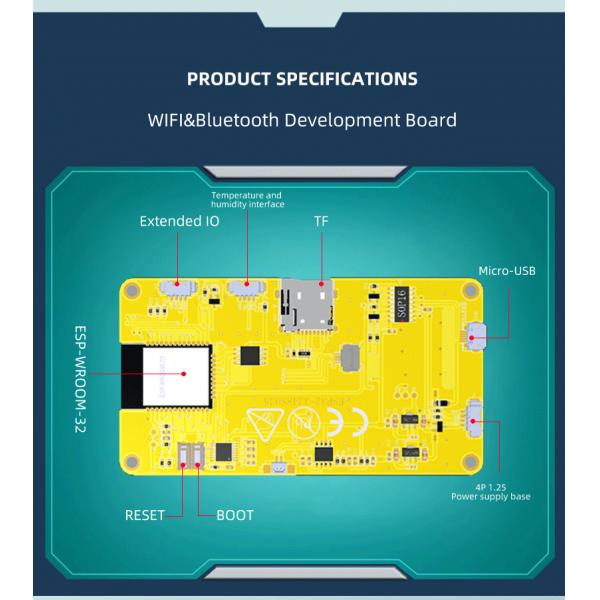 доски развития LVGL модуля 320 * 240 LCD tft 3,2 дюймов PCB ST7789 маломощной желтый