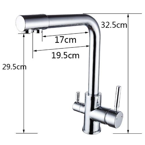 На палубе установленный умный водопровод Медленный многофункциональный трехсторонний кухонный никель