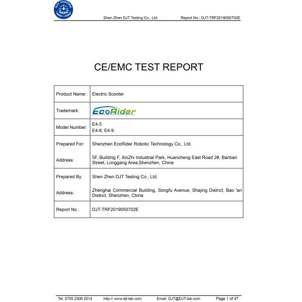 Black Powerful Electric Scooter Self Balancing Electric Scooter 4 - 6 Hours Charging Time