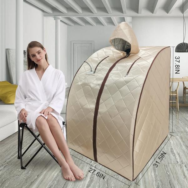 Smartmak 1050W Home Indoor 1 Person Far Infrared Sauna Tent With Hat