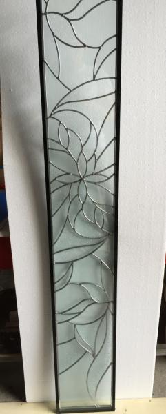 Golden Sidelight Decorative Door Leaded Glass Grey Caming For Entrance Doors