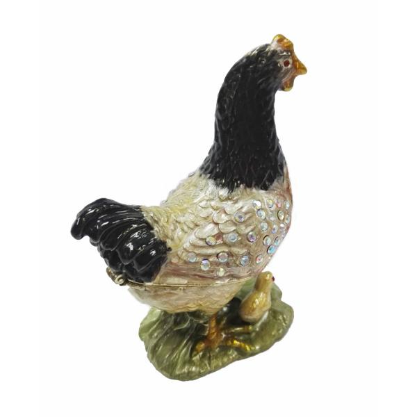 Unique hen jewelry box metal jewelry trinket box hen jewelry box