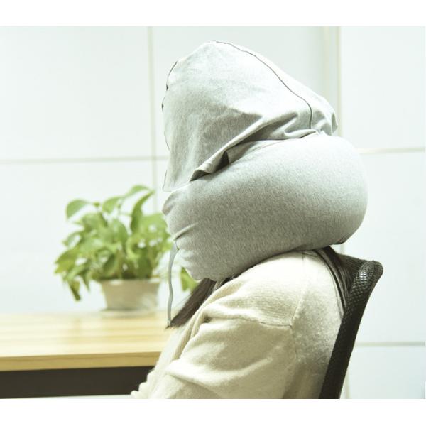 74*17cm U-Shaped Removable Massage Pillow Neck Relaxation with Washable Hood and More
