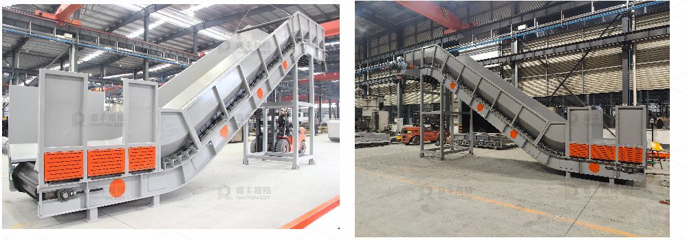 Energy Saving Conveyor Equipment Metal Chain Conveyor For Plastic Recycling