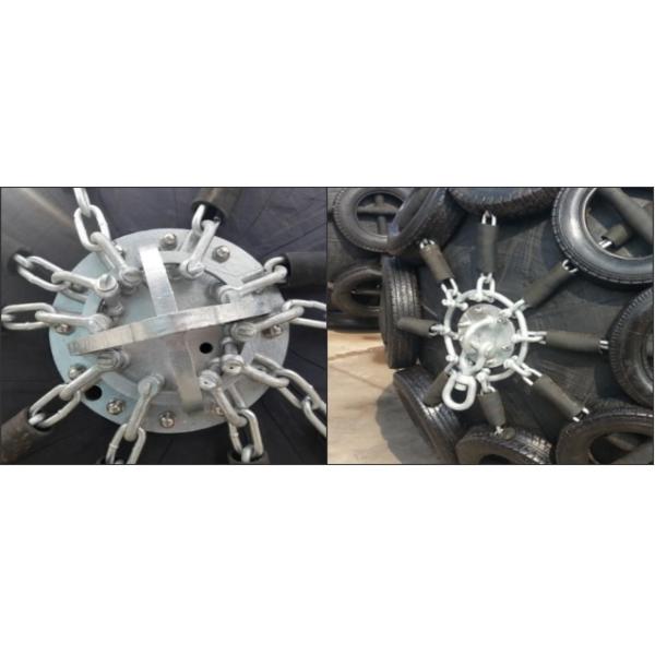 50Kpa 3.3*6.5m Black Marine Pneumatic Rubber Fenders With Tires