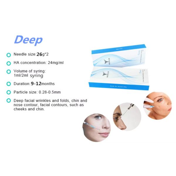 Sterile Syringe Hyaluronic Acid Dermal Filler 24mg/Ml Concentration Hypodermic Injection
