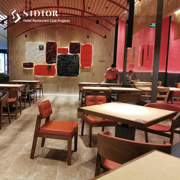 PU Leather Solid Wood Upholstered Dining Chairs 58cm Width For Restaurant Home