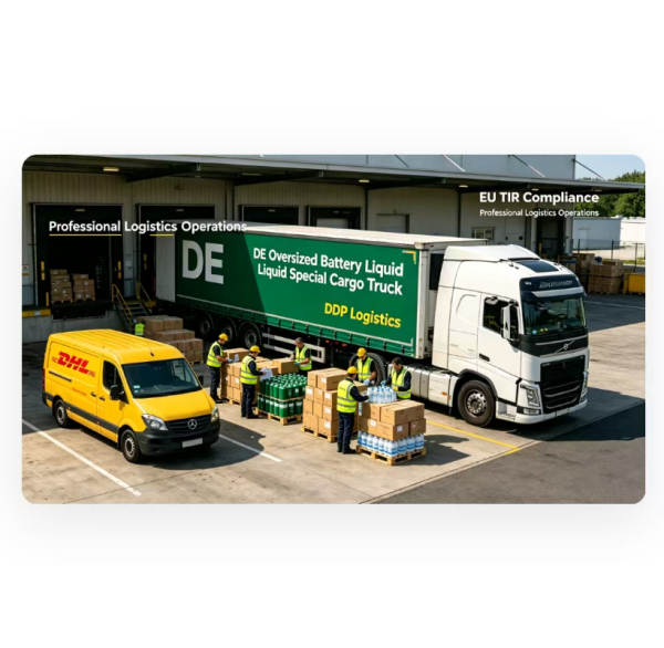 DDP Logistics Shipping To Germany Truck Delivery Service For Oversized Battery Liquid Cargo