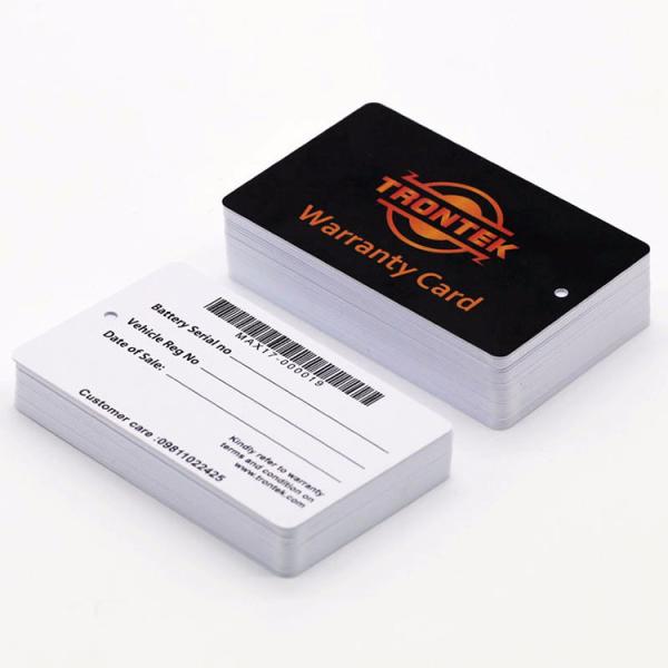 CMYK Full Color Plastic PET Warranty Pre Printed PVC Cards