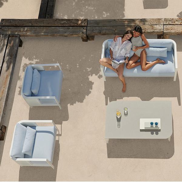 High End Stainless Steel Frame Modern Outdoor Garden Furniture Sofa Lounge Chair Set