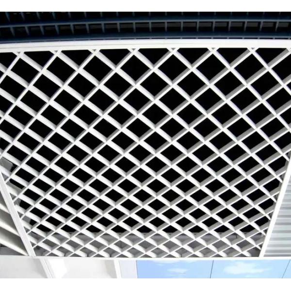 Ventilate Cell Metal Ceiling Tiles Aluminum Black And White Grid Ceiling Decoration
