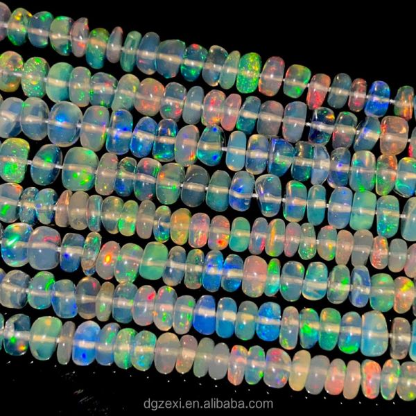 CZX 16inch Opal Beads 3mm to 5mm Size  Beads Round Shape Stone Multi Fire