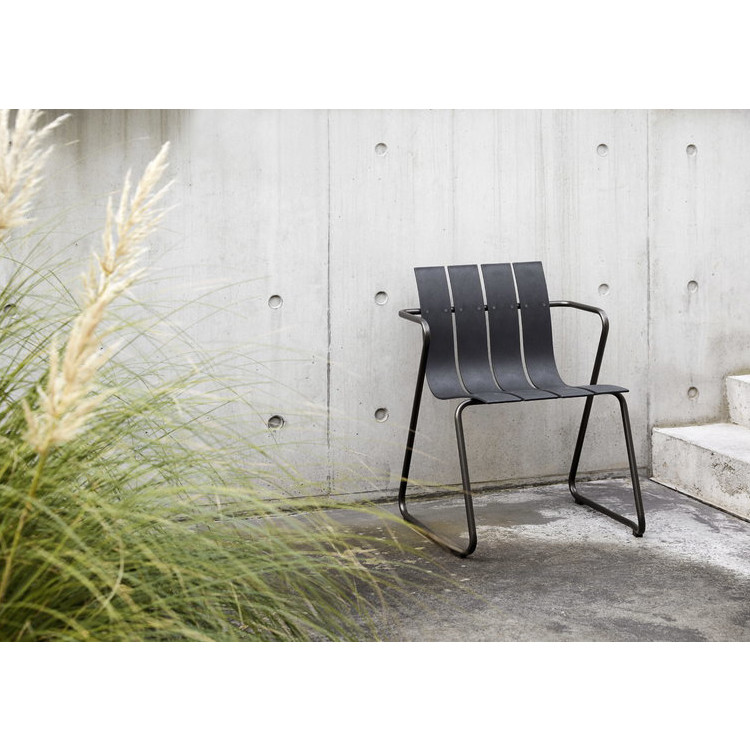 Metal Steel Garden Chair Set with Minimalist Design Plastic Wood Armchair by AJUNION