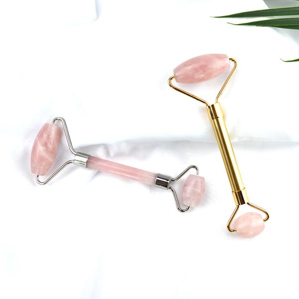 Face Massage Equipment Pink Rose Quartz Gua Sha Massage Natural Jade Ice Roller for Anti Aging Therapy Nephrite Stone