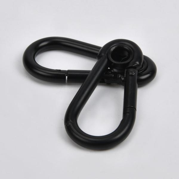 Versatile Black Coated Stainless Steel Spring Snap Hook Carabiner for Any Environment