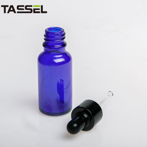Blue 93.6mm Essential Oil Glass Bottles Frost Blue Glass Dropper Bottles