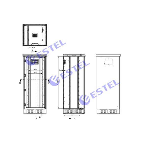 Gabinete externo de acero inoxidable de las telecomunicaciones de la altura de ESTEL 750m m