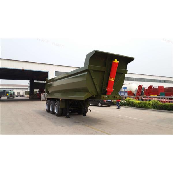 Hydraulic Self Discharge Dump Semi Trailer 8mm Plate Side Wall 6mm 60 Cubic
