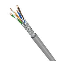 Cable Ethernet couvert SFTP CAT6A Cable en PVC gris avec transfert de données de 500 MHz à 10 Gbps