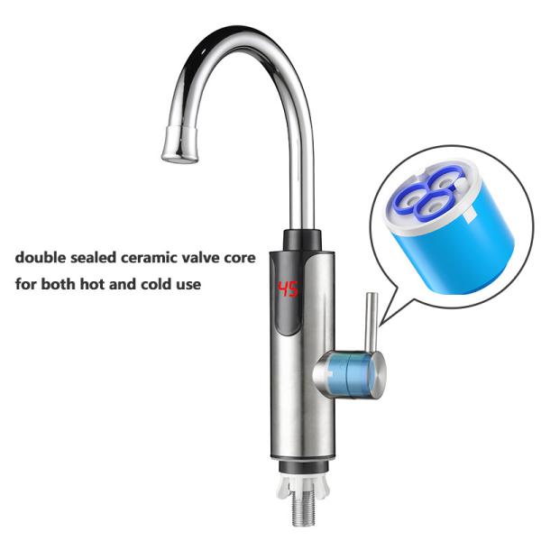 Kitchen Bathroom Electric Instant Water Heating Tap With LED Digital Display