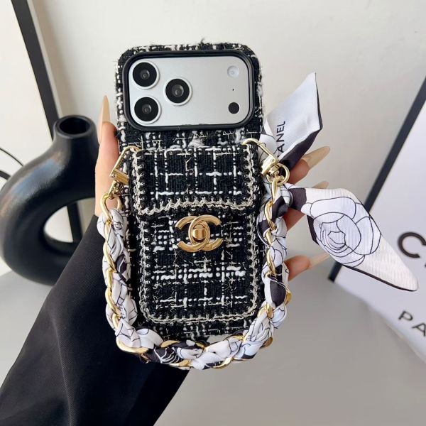 Silk Scarf Double C Full-Cover Apple Phone Case
