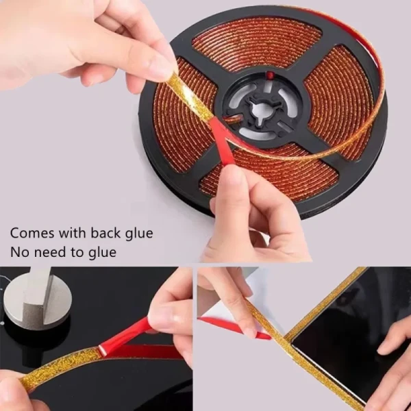Self-Adhesive Ceramic Tile Gap Tape Mildewproof Decorative Edges Strip Corner Side Stickers Custom Cutting Service