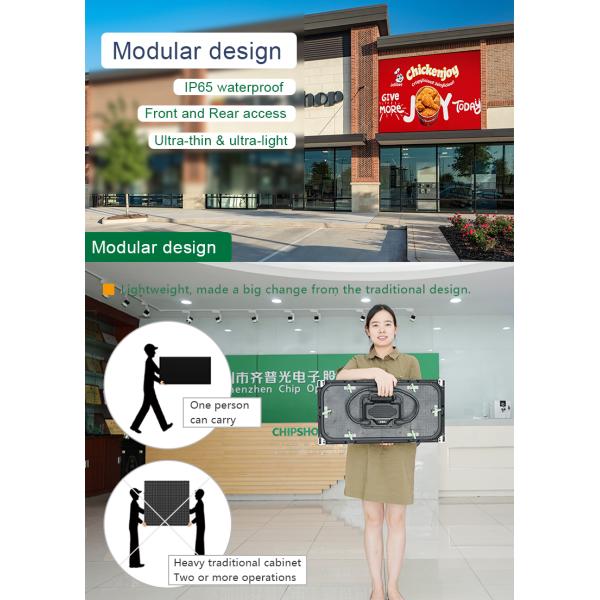 Front Service P4 P5 P6.67 P10 Outdoor LED Sign Light Thin Portable Fixed Installation Video Wall LED Display Screen