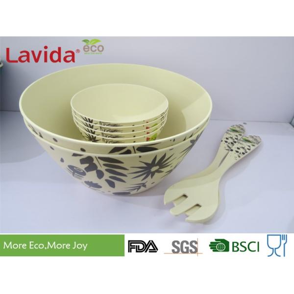 Free Heavy Metals Eco Bamboo Fiber Bowls 5.5 Inch With Unique Rustic Texture