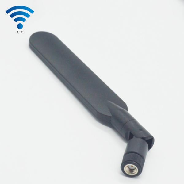 800 - 2700 Mhz Indoor SMA 4G Antenna 5DBi Rubber Material Black Color