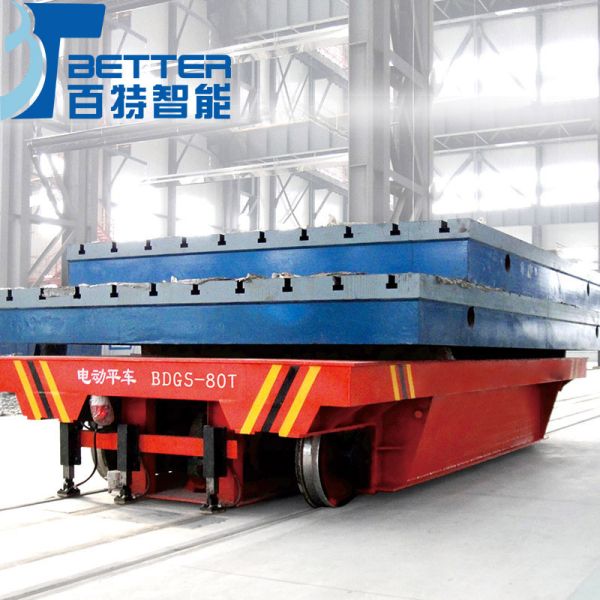 Factory Material 25 Ton Rail Over Straddle Transfer Cart For Merchandise
