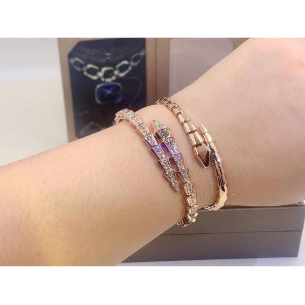  Serpenti Viper Bracelet Serpenti Viper 18 Kt Yellow Gold Bracelet With Pavé Diamonds