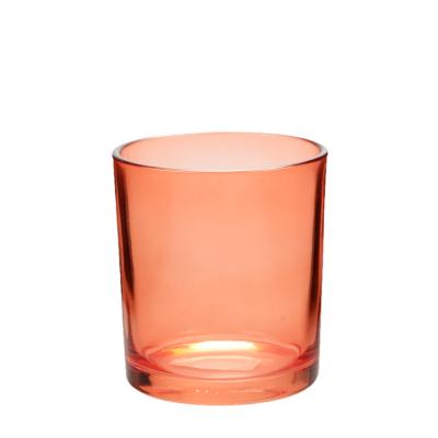 Candeeiros de vidro de limpeza laranja para casamento redondo 330ml Volume