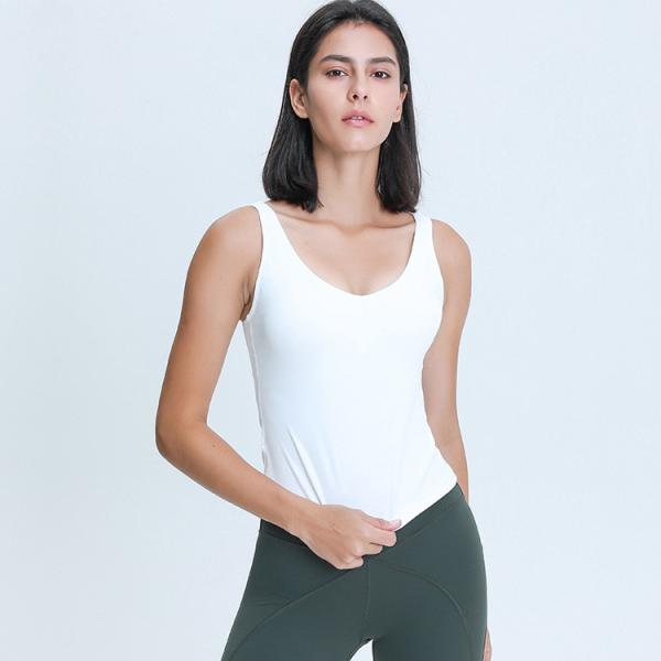 Lulu High-Intension V Neck U Back Chest Padded Vest Sport Gymwear Woman Yogawear Workout Clothing