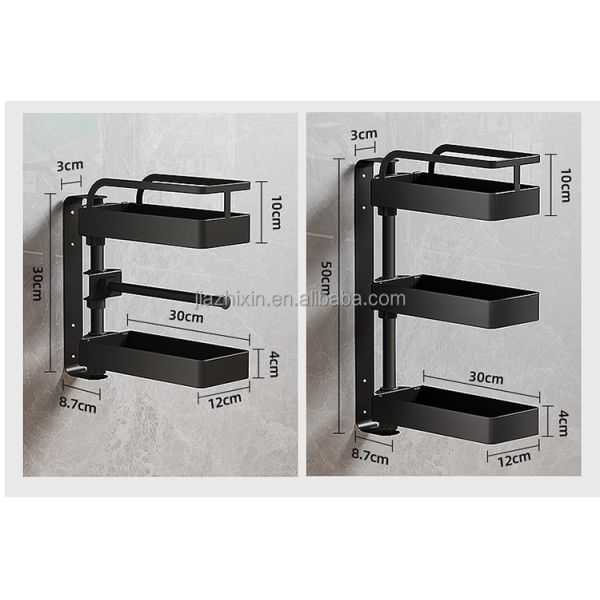 NEW Luxury Space Saver Bathroom Rotate Holder Makeup Storage Corner Wall Mount Hanging Organizer Shelf Accessories Towel Rack