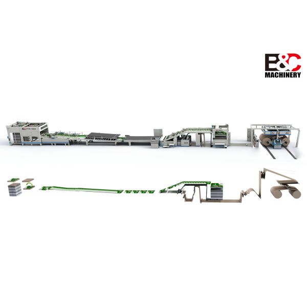 Inline Single Facer Corrugated Litho Laminating Machine With Precise Laminating Accuracy And High Speed Roll Feeding For Packaging