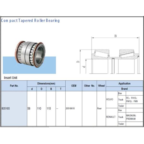 Incidence de roue arrière à faible bruit de 2051861 MAN SAF pour le camion résistant