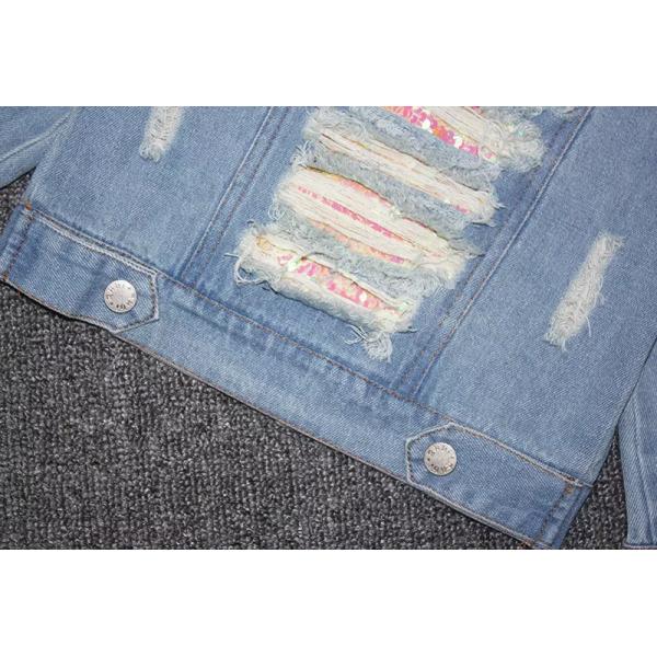 Spring 80CM 31.5in Childrens Jean Personalised Denim Jacket With Frosted Hole