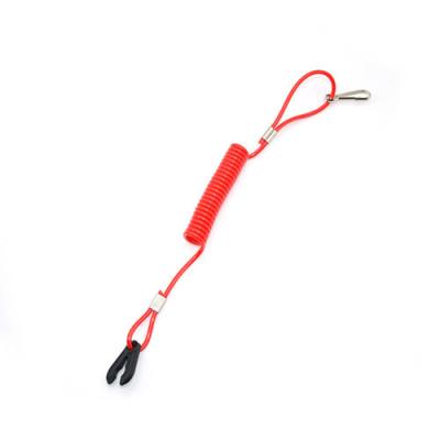 Universal Red Plastic Spiral Lanyard Boat Kill Switch Emergency Cord