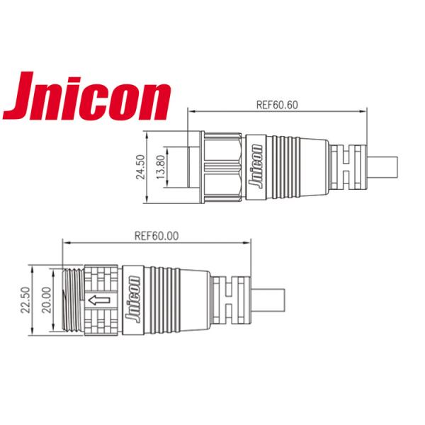 Кабель М19 отлил контактные разъемы в форму женщины 3 водоустойчивых соединителей 20А мужские
