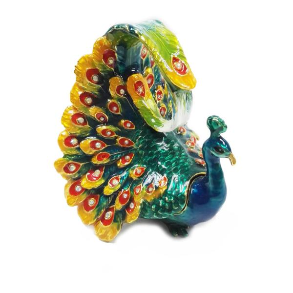 Double Love Birds Pewter Trinket Box Peacock Trinket Box Wedding Gift