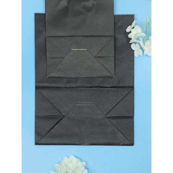 Бумажные бумажные мешки Эко ручки, черные бумажные мешки Крафт без печати