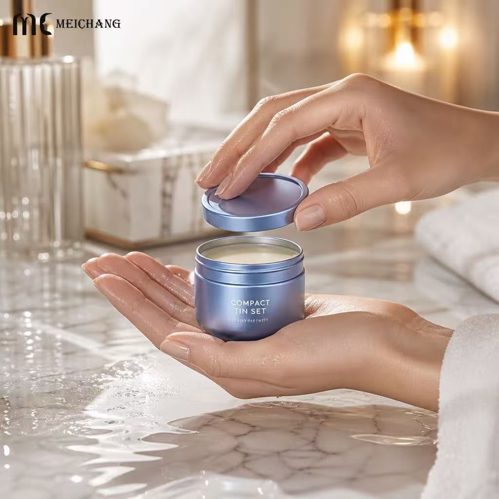 5-15g Refillable Aluminum Tin Jar with Screw-Top Lid for solid balm and skincare packaging(MC-807）
