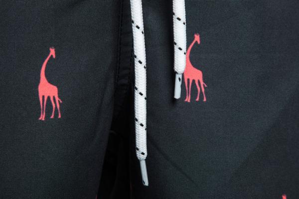 Oem Factory Manufacturer Custom Logo Drawstring Beach Surf Shorts Printed Giraffe Graphic Sleep Pajama Shorts
