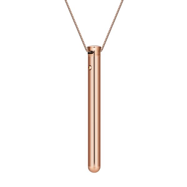 2025 New USB Rechargeable Stainless Steel Fashion Pendant Massage Stick Vibration Necklace With Chain