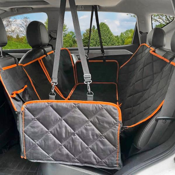 Dog Car Seat Cover for Back Seat, 4-in-1 Waterproof Pet Dog Seat Cover for SUV 100% Scratchproof Nonslip