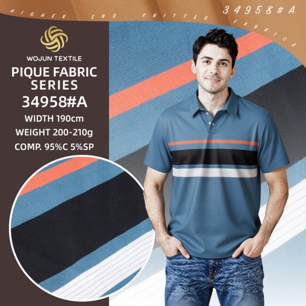 Custom Striped Cotton Pique Fabric for Bespoke Designer Collections