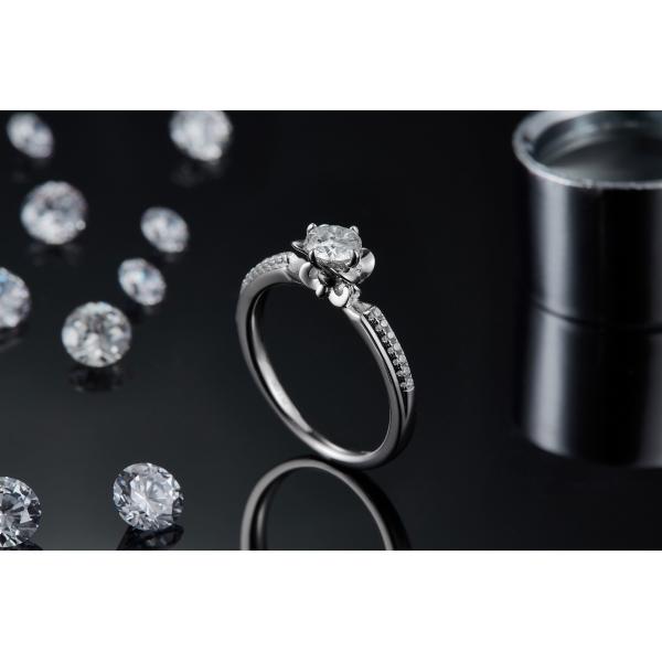 Flower Cut  Moissanite Engagement Ring Unique 14KN White Gold Ring Moissanite Engagement   Ring