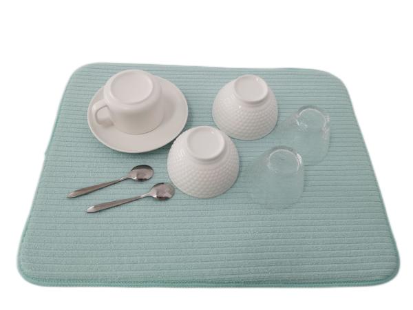 prato de Microfiber das cores sólidas de 38x50cm que seca a esteira para secar garrafas dos copos do prato