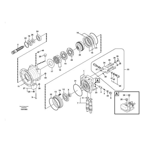 Части мотора высокого давления M5X180 гидравлические отбрасывают крышку VOE 14577125 мотора